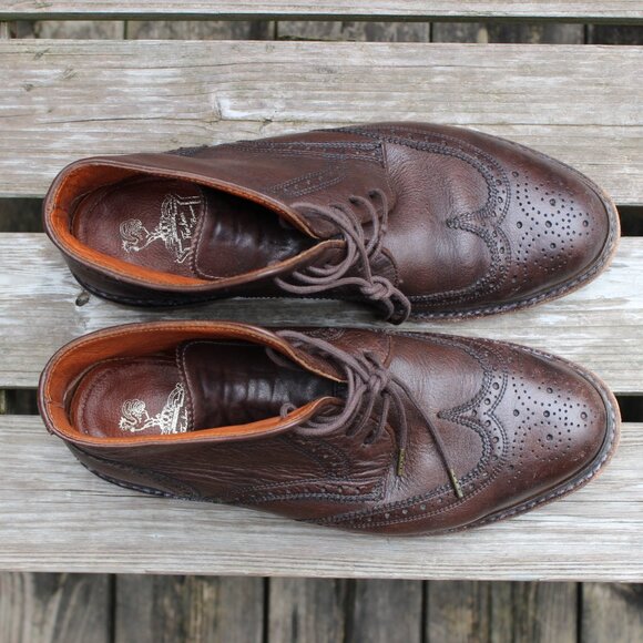 Florsheim x Ducky Brown Leather Wingtip Boot, Goodyear Welted, Men's 8.5 D, GUC - Picture 8 of 12